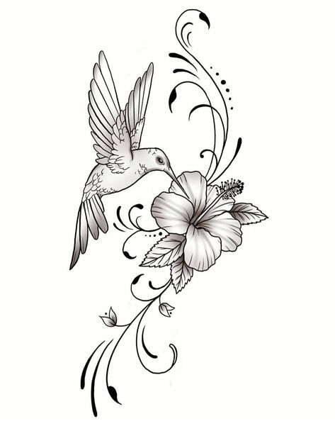 Butterfly And Hummingbird Tattoo, Hummingbird Tattoo Design, Cool Animal Tattoos, Hummingbird Flower Tattoos, Bird Tattoos For Women, Aztec Artwork, Daffodil Tattoo, Animal Tattoo Ideas, Mom Tattoo Designs