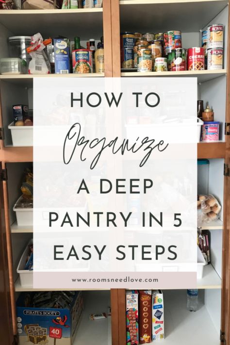 Need a step-by-step guide for how to organize a deep pantry? This post will walk you through how to organize a deep pantry —from categories to organizers. #closetorganization Organize A Deep Pantry, Deep Pantry Organization, Small Closet Storage, Deep Closet, Deep Pantry, Seasonal Baking, Pantry Organization Ideas, Organizers Kitchen, Pantry Decor