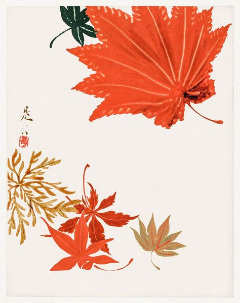 Maple Leaves by Shibata Zeshin  Original from The MET Museum. Digitally enhanced by rawpixel. | free image by rawpixel.com / The Metropolitan Museum of Art (Source) Maple Leaf Art, Japanese Autumn, Japan Autumn, The Met Museum, Japan Illustration, Free Illustration Images, Autumn Illustration, Edvard Munch, Leaves Design