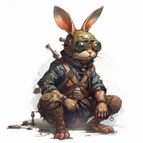 Harengon Artificer, Harengon Dnd Art, Dnd Artificer, Creating Websites, Animal Caricature, Dnd Races, D D Character Ideas, Roleplay Characters, Alien Concept