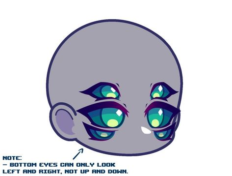 Gacha Base Eyes, Chibi Face Base, Chibi Oc Base, Chibi Eyes Reference, Hair Covering Eyes Drawing, Gacha Life 2 Eyes, Gacha Eyes Base, Gacha Life Eyes Ideas, Cartoon Eyes Reference