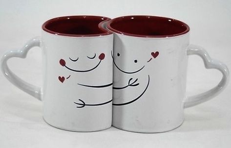 General Gift Ideas, Mug Ideas, Cake Mug, Couples Coffee Mugs, Pretty Tea Cups, Painted Mugs, Valentines Mugs, Couple Mugs, Coffee Cup Set