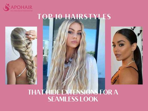 In this blog, we’ll explore the top 10 hairstyles that hide extensions seamlessly. From hair extension ideas to the best hairstyles to hide hair extensions, we have tips and tricks to help you achieve the perfect, undetectable look. #apohair #hairextensions #clipinhairextension #bulkhair #humanhairwigs #tapeinhairextensions #hairfactoryinvietnam #vietnamhairfactories #hairinvietnamese #vietnamhairsupplier #vietnamesehairsupplier #vietnamesehairfactory Itip Extensions Hairstyles, How To Put Your Hair Up With Extensions, How To Hide Hair Extensions, How To Apply Clip In Hair Extensions, Hairstyles For Tape In Extensions, Hairstyles To Hide Extensions, Tape In Extensions Hairstyles, Hair Extension Ideas, Extension Hairstyles