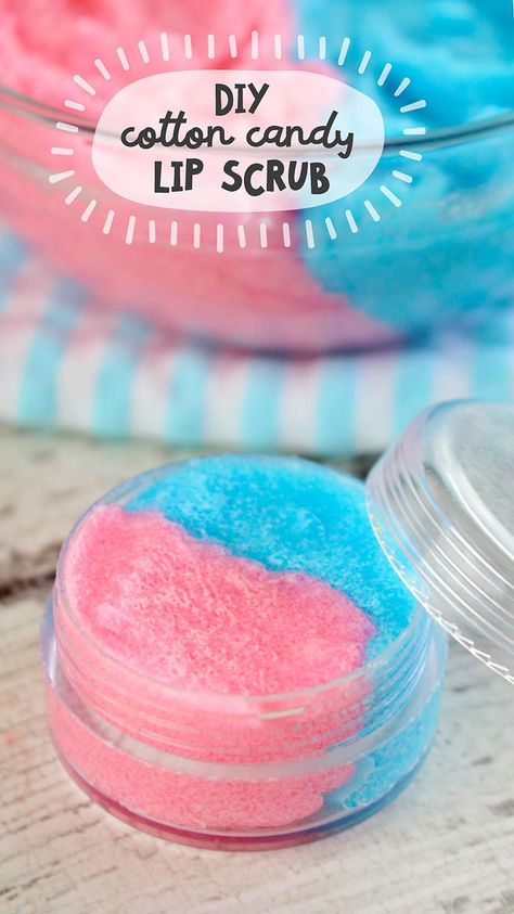 Lip Peeling, Flavored Lip Scrub, Scrub Coconut, Diy Lip Scrub, Diy Sugar Scrub Recipe, Lip Scrub Recipe, Cotton Candy Flavoring, Lip Scrub Diy, Scrub Corpo