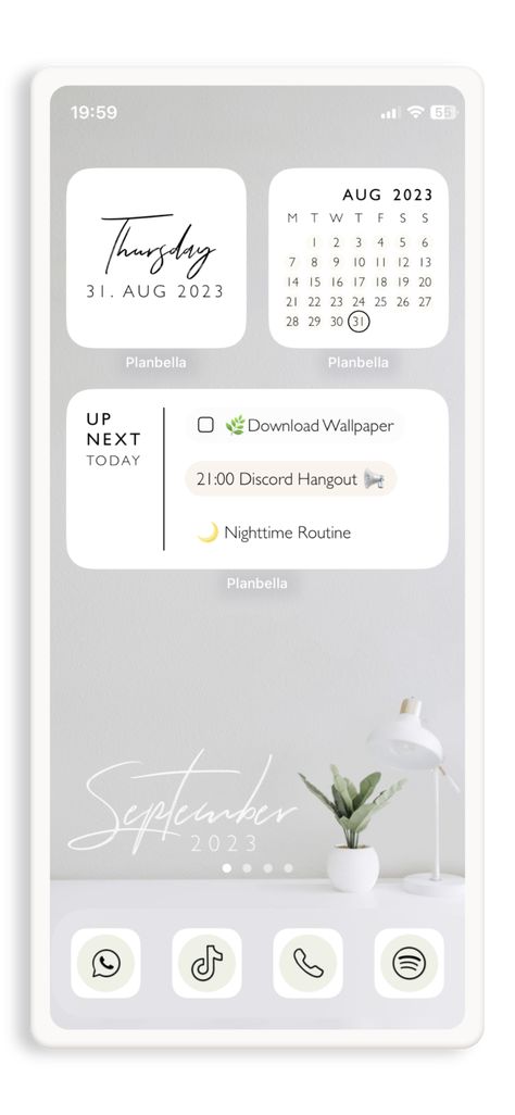 Freebies - PLANBELLA Iphone Arrangement Ideas, Iphone Layout Basic, Minimal Iphone Setup, Control Center Iphone Aesthetic, Iphone Home Screen Layout Minimalist, Aesthetic Iphone Setup, Layout Iphone Homescreen Ideas, Aesthetic Iphone Organization, Iphone Screen Layout