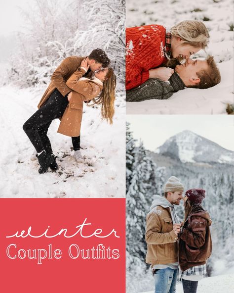 57 Easy Couple Outfit Ideas For Pictures - ljanestyle.com Winter Outfits Photoshoot Couple, Christmas Engagement Photos Outfit, Christmas Couple Pictures Outfits, Winter Couples Photoshoot Outfits, Couples Photoshoot Outfits Winter, Winter Couple Photoshoot Outfits, Couples Winter Photoshoot Outfits, Couple Outfit Ideas For Pictures, Christmas Outfit Ideas For Couples