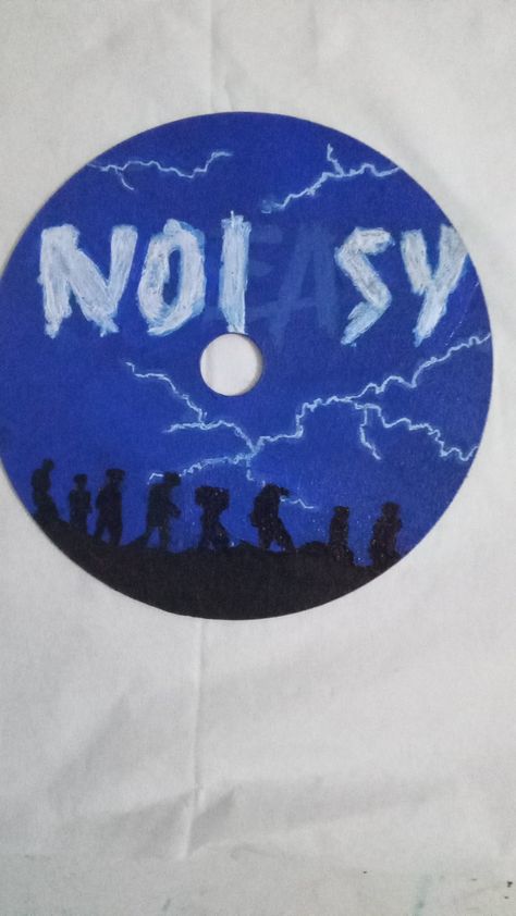 No Easy finished CD💙🤍🖤 Cd Painting Ideas, Cd Wall Art, Cd Wall, Cd Painting, Cd Art, Vinyl Ideas, Rock Painting Designs, Painting Designs, Easy Paintings