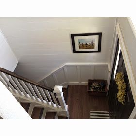 So I love white plank walls, do you?  I had a birthday last month and instead of asking for a mini shopping spree for clothes or som... Split Foyer Entry, White Plank Walls, Split Foyer Remodel, Split Entry Remodel, Raised Ranch Remodel, Split Level Entryway, Split Level Remodel, Split Foyer, Ranch Remodel