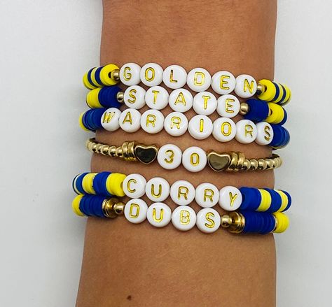 Basketball Clay Bead Bracelet, Sports Bracelet, Bead Ideas, Random Ideas, Clay Bead, Bracelet Ideas, Nba Finals, Stephen Curry, Bead Bracelets