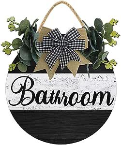 Amazon.com: Sokomurg Bath Sign For Bathroom Door,Rustic Round Wooden Wreath,Funny Bathroom Signs For Door,Farmhouse Bathroom Signs Decor 12 Inch : Home & Kitchen Signs For Door, Bathroom Door Signs, Sign For Bathroom, Farmhouse Bathroom Signs, Bath Sign, Wooden Wreath, Door Farmhouse, Signs Decor, Funny Bathroom Signs