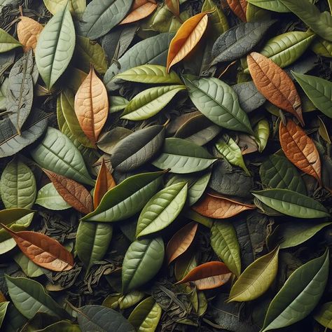 Photo tea leaves on the table many tea l... | Premium Photo #Freepik #photo Tea Moodboard, Coffee Leaves, Green Tea Leaf, Leaf Table, Tea Leaves, Milk Tea, Premium Photo, The Table, Green And Brown