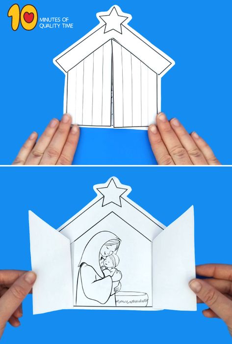 Mother Mary and Baby Jesus Craft Nativity Crafts For Kids, Baby Jesus Craft, Printable Nativity, Nativity Scene Crafts, Christmas Sunday School, Jesus Crafts, Arts And Crafts For Teens, Sunday School Crafts For Kids, Bible Crafts For Kids