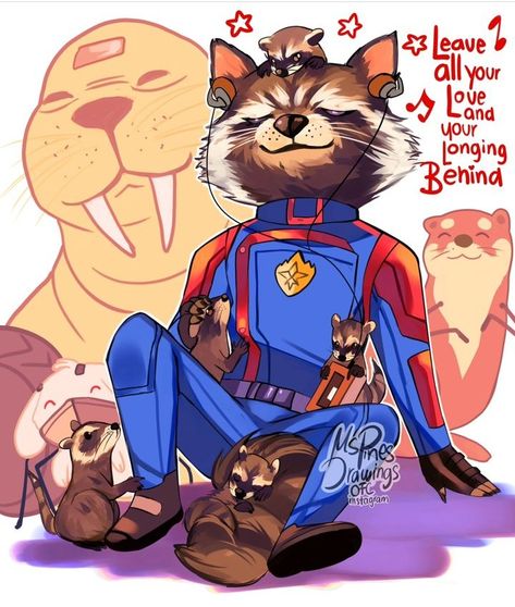 Guardians Of The Galaxy Rocket Fan Art, Rocket Raccoon Fanart, Rocket Raccoon Art, Rocket Raccoon Comic, Guardians Of The Galaxy Fanart, Anthro Characters, Rocket Drawing, Rocket Racoon, Puppy Time