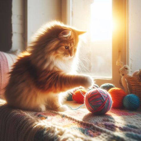 So cute playing with the Ball of yarn, ohhh. #cat #kittycat #pussycat #ballofyarn #playing #ball #yarn #pet #pets Cat Playing With Ball, Cat Playing With Yarn, Soot Sprite, Soot Sprites, Ball Of Yarn, Cat Ball, Yarn Ball, Cat Playing, Cat Photo