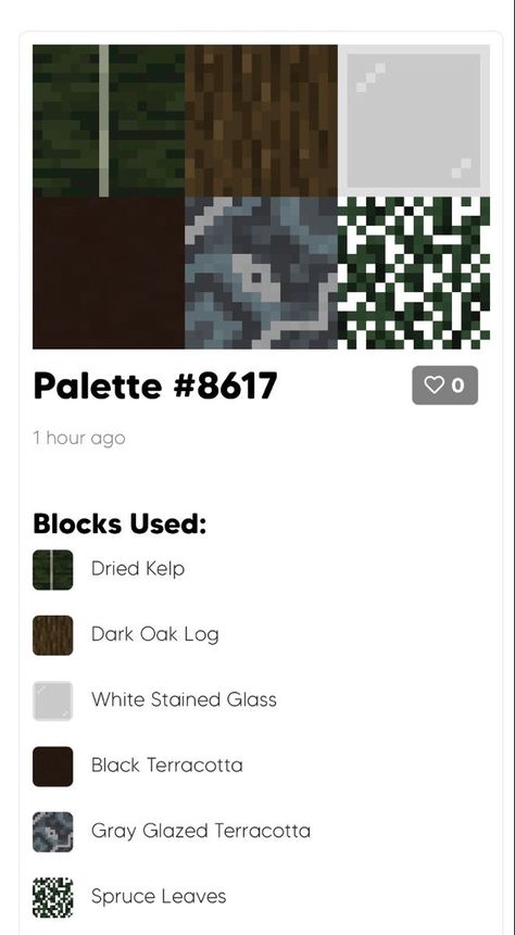 Block Pallet Ideas Minecraft, Color Palette Minecraft, Minecraft Colour Palette, Minecraft Palettes, Minecraft Color Palette, Minecraft Block Pallets, Minecraft Palette, Minecraft Block Palette, Minecraft Pallets