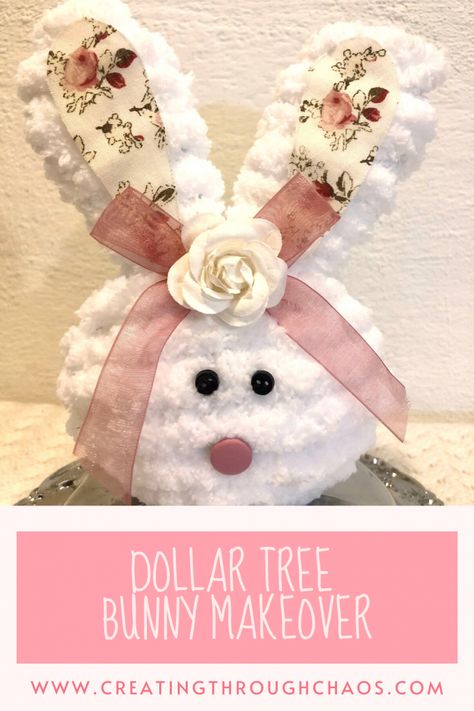 Dollar Tree Bunny, Easter Wreath Diy Dollar Stores, Easter Tree Diy, Dollar Tree Easter Crafts, Deco Champetre, Easter Wreath Diy, Easter Craft Decorations, Easter Bunny Crafts, Spring Easter Crafts