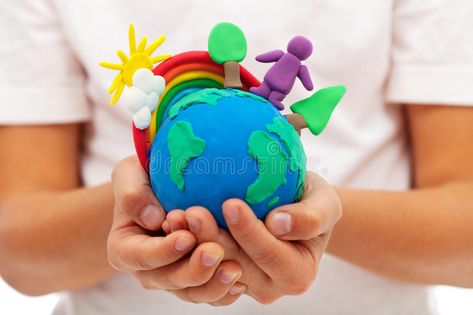 Life on earth - environment and ecology concept. With clay earth globe in child , #AFF, #environment, #ecology, #Life, #earth, #concept #ad Clay Modelling For Kids, Clay Modelling, Save Environment, Clay Moulding, Inclusion Classroom, Infographic Design Inspiration, Education For All, Environmental Awareness, Story Of The World