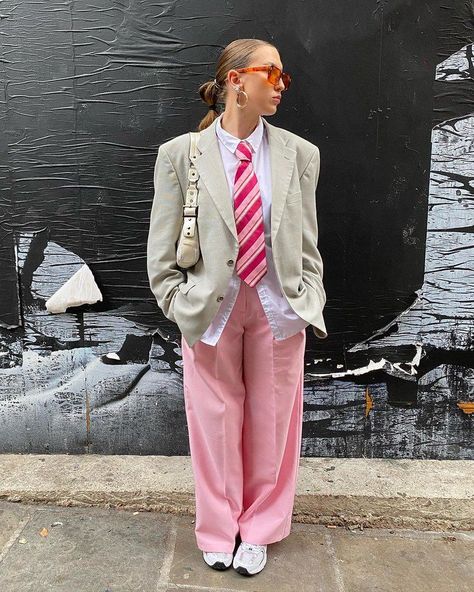 Tie Outfit, Grandpa Core, Look Rose, Stage Outfit, Real Techniques, Pink Pants, Mode Vintage, Looks Style, Fashion Killa