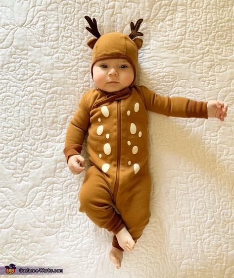 Baby Deer Costume, Deer Halloween Costumes, Reindeer Costume, Deer Costume, Baby Reindeer, Costume Works, Baby Costume, Halloween Costume Contest, Baby Halloween Costumes