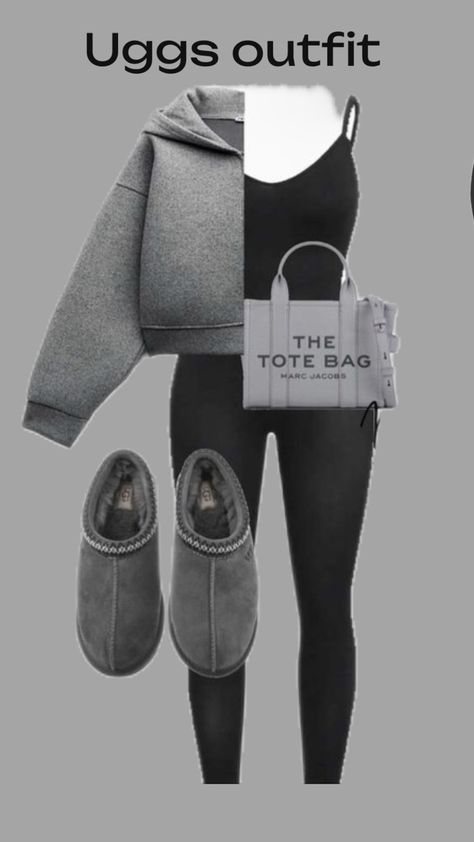 #Uggs # cute outfit # grey Uggs outfit Cute Outfit With Uggs, Grey Uggs Outfit, Grey Uggs, Outfit With Uggs, Outfit Grey, Cute Nike Outfits, 2000s Outfits, Ugg Tasman, Uggs Outfit