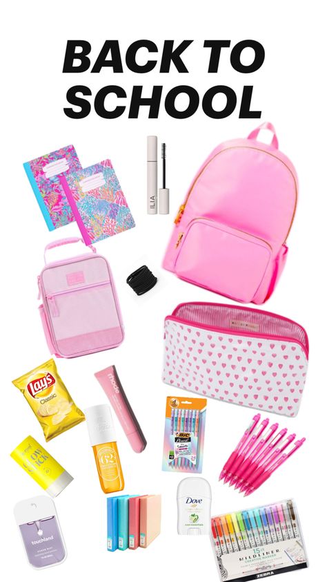 School Supplies 5th Grade, Middle School Supplies, Preppy School Supplies, School Suplies, School Bag Essentials, Backpack Essentials, Cute School Stationary, Preppy School, Basic Skin Care Routine