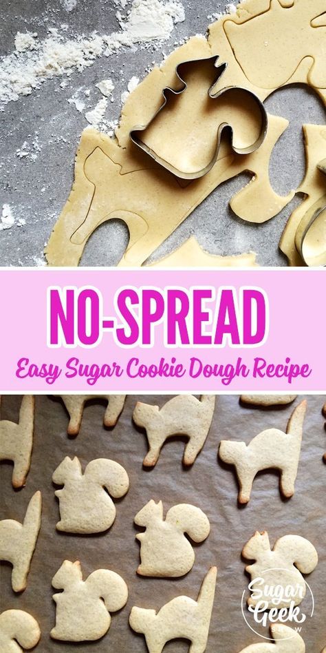 No Spread Sugar Cookie Recipe, Easy Sugar Cookie Dough, The Best Sugar Cookie Recipe, Sugar Cookie Dough Recipe, Best Sugar Cookie, Sour Cream Sugar Cookies, Sugar Geek, Vegan Sugar Cookies, Cut Out Cookie Recipe