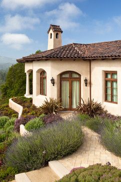 Mediterranean Exterior Design Ideas, Pictures, Remodel and Decor Mediterranean Exterior, Villa Style, Spanish Style Home, Brick Exterior House, Casas Coloniales, Hacienda Style, Spanish Style Homes, Mediterranean Decor, Mediterranean Home