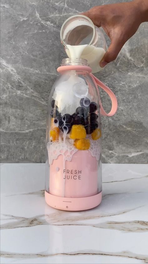 Blueberry & Banana Smoothie🫐✨ Enjoy & Blend! Grab extra 10% OFF today & enjoy FREE SHIPPING WORLDWIDE!🙌✨ The blender comes… | Instagram Blender Juice, Milkshake Smoothie, Smoothie Banana, Homemade Coffee Drinks, Smoothie Flavors, Best Healthy Smoothie Recipe, Blueberry Banana Smoothie, Juicing With A Blender, Mini Blender