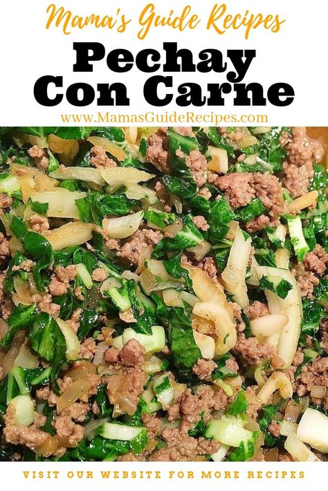 Pechay Con Carne Pechay Recipe, Ground Beef Filipino Recipe, Thick Soups, Filipino Recipe, Filipino Dish, Vegetable Spring Rolls, Filipino Foods, Nutrition Month, Pork Recipe