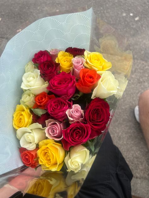 rainbow, roses, bunch of roses, boyfriend, multicolour roses, red, pink, white, orange, yellow Colourful Roses Bouquet, Bunch Of Roses Aesthetic, Rainbow Rose Bouquet, Big Rose Bouquet Aesthetic, Roses Rainbow, Roses Bouquet Gift 1-800-flowers, Rainbow Roses, Colorful Roses, Rose Color