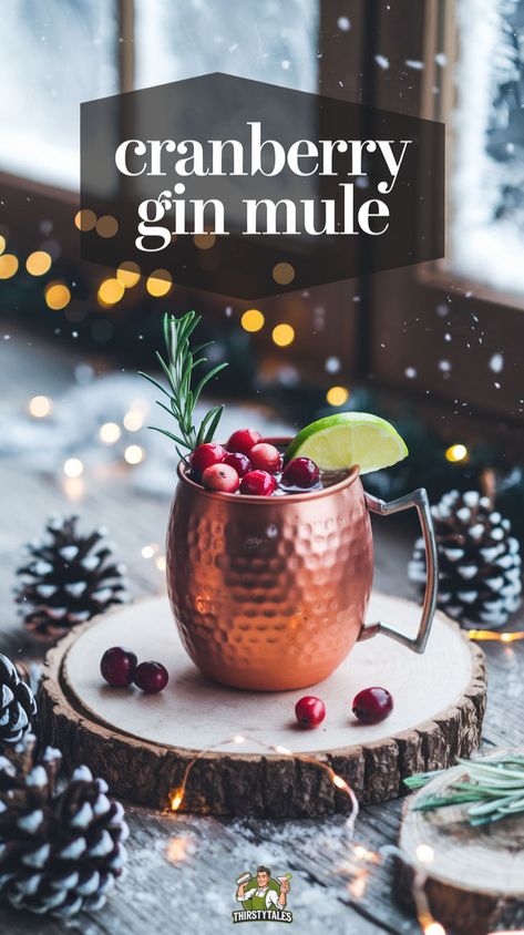 "Discover the delightful Cranberry Gin Mule Cocktail Recipe that perfectly blends the tartness of cranberries with the crispness of gin. This refreshing Cranberry Gin Cocktail is an ideal choice for festive gatherings, making it a standout Holiday Cocktail. Enjoy guilt-free sipping with our Sugar Free Gum twist, ensuring a delicious drink without the added sugars. Perfect for fans of Gin Cocktail Recipes, this vibrant Cranberry Cocktail will elevate your cocktail game.!" Holiday Drinks For Adults, Christmas Party Drinks Alcohol, Cranberry Gin Cocktail, Christmas Party Drink Ideas, Gin Cocktails Easy, Fun Christmas Cocktails, Fun Christmas Drinks, Easy Holiday Drinks, Cranberry Cocktail Recipe