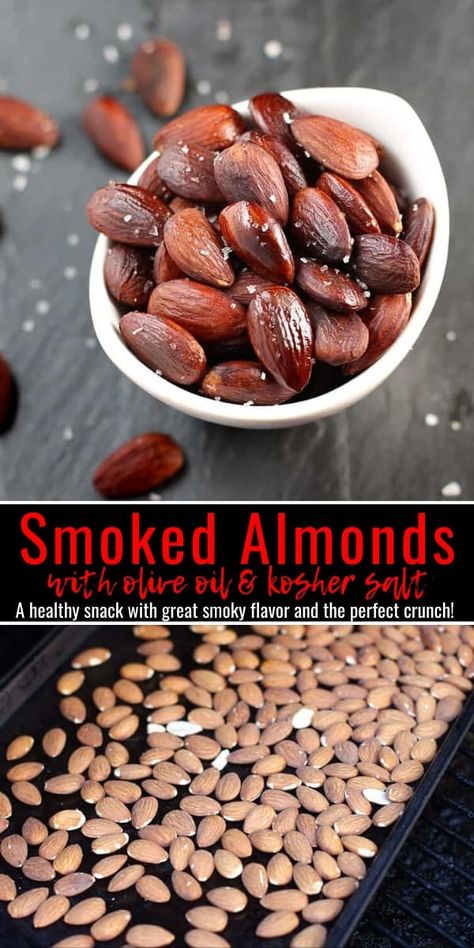 A complete guide how to smoked almonds at home! The smoked almonds are a great keto friendly snack. #smokedalmonds #smokedalmondbutter #ketosnack #almonds #vindulge Smokehouse Almonds Recipe, Cabin Recipes, Roasted Almonds Recipe, Barbecue Brisket, Smoked Almonds, Ninja Grill, Smoker Ideas, Vegan Bbq Recipes, Smoked Recipes