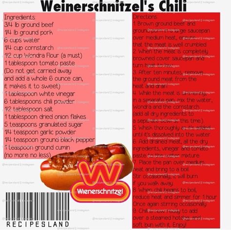 Weinersnitchel Chili Recipe, Der Weinerschnitzel Chili, Weiner Schnitzel Recipe Chili Copycat, Der Wienerschnitzel Chili Recipe, Wienerschnitzel Chili Recipe, Wienerschnitzel Chili, Chili Dog Sauce Recipe, Chili Recipies, Hot Dog Chili Sauce Recipe