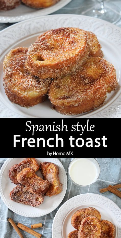 French Toast Fancy, Spanish French Toast, Churro French Toast Recipe, Crispy French Toast Recipe, Mexican French Toast, French Bread Breakfast Ideas, Breakfast Nuggets, Easter French Toast, French Baking Recipes