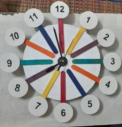 Diy Wall Clock Ideas Creative, Handmade Wall Clock Diy, Clock Making Ideas Kids, Clock Activity, Teaching Hacks, Paper Clock, Kids Wall Clock, Clock Design Ideas, Clock Craft