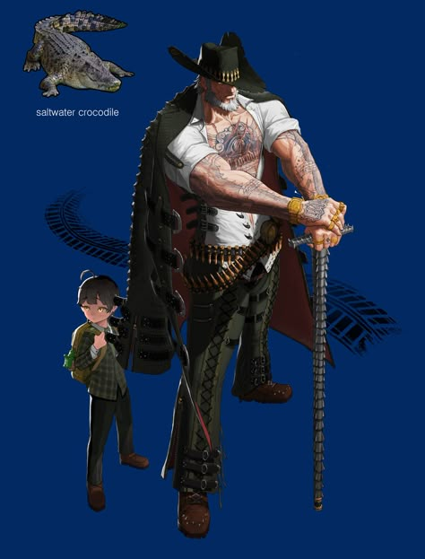 ArtStation - saltwater crocodile motive design, hae joon cho Motive Design, Warrior Art, Saltwater Crocodile, Human Art, Character Design Male, 영감을 주는 캐릭터, Illustration Character Design, Character Designs, Dnd Characters