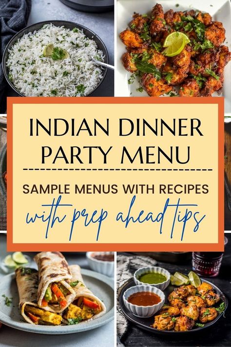 Curry Night Table Setting, Indian Party Food For A Crowd, Potluck Indian Recipes, Hosting Indian Dinner Party, Indian Fusion Food Main Course, Indian Tapas Ideas, Indian Food Serving Ideas Creative, Indian Party Menu Ideas, Indian Dinner Party Menu Ideas Vegetarian