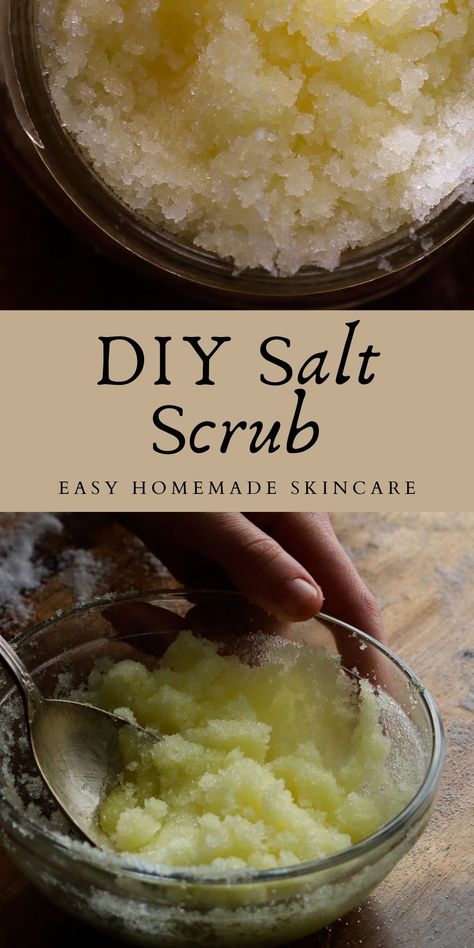 DIY salt scrub is a natural exfoliant that is sure to become a beloved part of your skincare routine! Body Salt Scrub Diy, Diy Epsom Salt Scrub Recipe, Salt Scrub Diy Recipes, Salt Scrubs Diy, Epsom Salt Scrub Diy, Diy Epsom Salt Scrub, Epsom Salt Scrub Recipe, Diy Salt Scrub Recipe, Homemade Salt Scrub