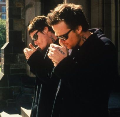 Norman Reedus and Sean Patrick Flanery as Murphy McManus and Connor McManus in The Boondock Saints. Boondock Saints Tattoo, Boondock Saints 3, Boondocks Saints, Saint Tattoo, Murphy Macmanus, The Boondock Saints, Connor Murphy, Sean Patrick Flanery, Gang Members