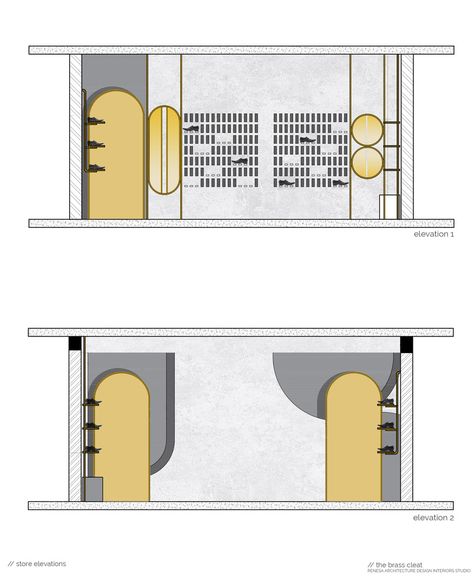 Showroom Architecture Design, Projection Wall Design, Display Interior Design, Commercial Wall Design, Display Room Design, Store Interior Design Ideas, Door Wall Design, Shops Interior Design, Wall Elevation