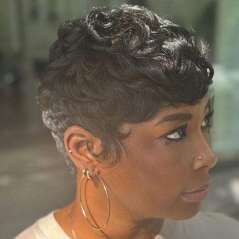 Short 27 Piece Hairstyles, 27 Piece Hairstyles, Wave Machine, Black Hair Short Cuts, Finger Wave, Growing Healthy Hair, Short Sassy Hair, Frontal Hairstyles, Natural Wigs