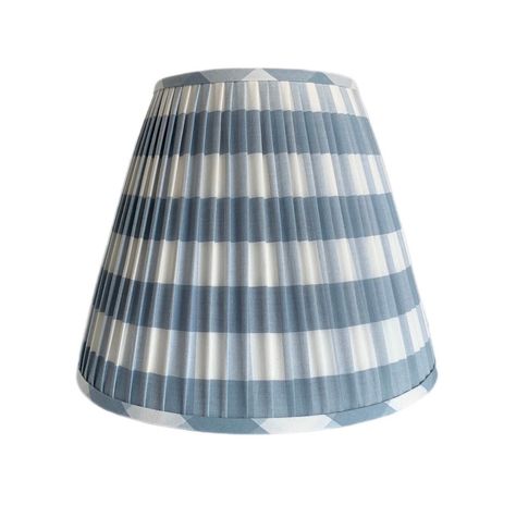 Lampshade Fabric, Pleated Lampshade, Blue Lamp Shade, Shade Lamp, Blue Buffalo, Free Fabric Swatches, Check Fabric, Pleated Fabric, Chandelier Shades