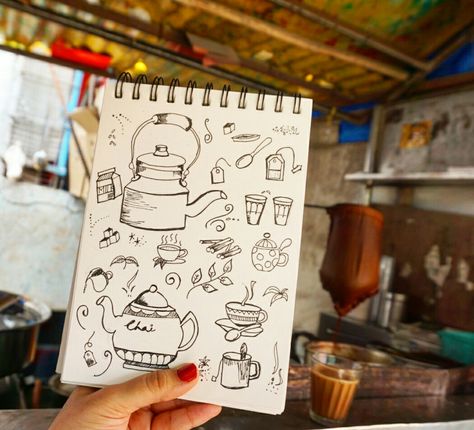 Day 2- chai #30daysofdoodles #30daysoficons #vectors #icons #tea #stall Chai Doodle Art, Chai Drawings, Tea Stall Drawing, Chai Doodle, Blue Pen Sketch Simple, Tea Stall, Sketch Simple, Daily Doodles, Hand Doodles