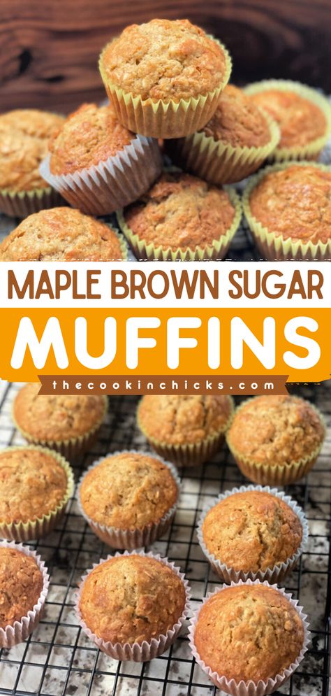 Bake up a batch of this easy back-to-school recipe! Not only are these Maple Brown Sugar Muffins moist, but they are also hearty with the flavor of cinnamon. Enjoy this breakfast on-the-go idea as a snack, too! Moist Muffin Recipe, Fall Baking Ideas, Brown Sugar Muffins, The Best Muffins, Christmas Brunch Menu, Muffin Recipes Cinnamon, The Cookin Chicks, Chicke Recipes, Maple Brown