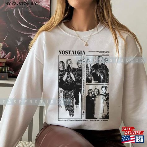 Nostalgia Chase Atlantic Shirt 2024 World Tour Sweatshirt Classic Check more at https://mycustomily.com/product/nostalgia-chase-atlantic-shirt-2024-world-tour-sweatshirt-classic/ Chase Atlantic Shirt, Apps For Teens, Chase Atlantic, World Tour, Thrift Store, Sweatshirts, Makeup, Christmas, Make Up