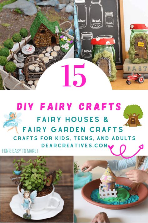 Diy Fairies, Fairy Houses Kids, Diy Fairy Garden Ideas, Make A Fairy Garden, Kids Fairy Garden, Make A Fairy, Diy Fairy Garden, Fairytale Garden, Backyard Garden Diy