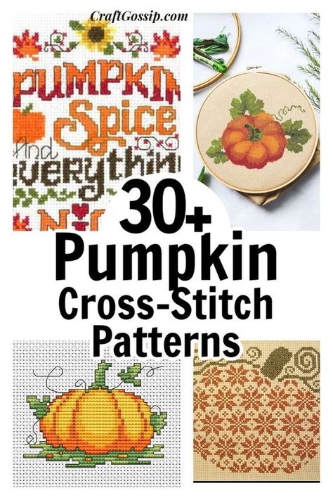 30+ Pumpkin Halloween and Fall Cross-stitch patterns #crossstitch #embroidery #freecross-stitchpatterns #pumpkincross-stitch Fall Counted Cross Stitch Patterns, Free Fall Counted Cross Stitch Patterns, Free Pumpkin Cross Stitch Pattern, Cross Stitch Autumn Free Pattern, Free Thanksgiving Cross Stitch Patterns, Pattern Cross Stitch Free, Fall Cross Stitch Patterns Free Charts, Free Autumn Cross Stitch Patterns, Autumn Cross Stitch Patterns Free Charts