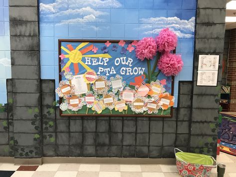 “Help Our PTA Grow” Back to School PTA Bulletin Board Spring Pto Bulletin Board, Pto Poster Board Ideas, Pto Bulletin Board Ideas, Pta Bulletin Board Ideas, Ptsa Ideas, Pta Activities, Pto Bulletin Board, Pta Bulletin Boards, Pta Board