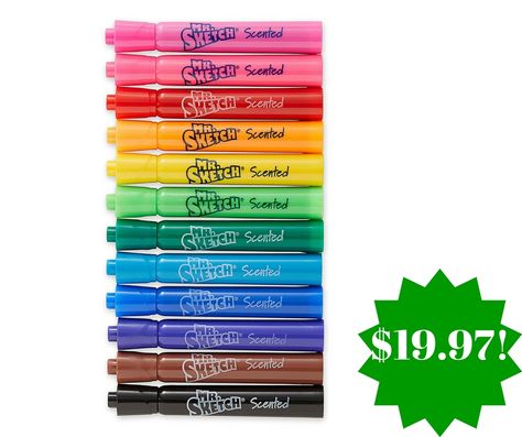 Amazon: Mr. Sketch Scented Washable Markers Only $19.97 (Reg. $33) - http://www.couponsforyourfamily.com/amazon-mr-sketch-scented-washable-markers-only-19-97-reg-33/ Mr Sketch, Scented Markers, School Pack, Black Licorice, Washable Markers, Purple Grapes, Sketch Markers, Sketches Easy, Markers Set