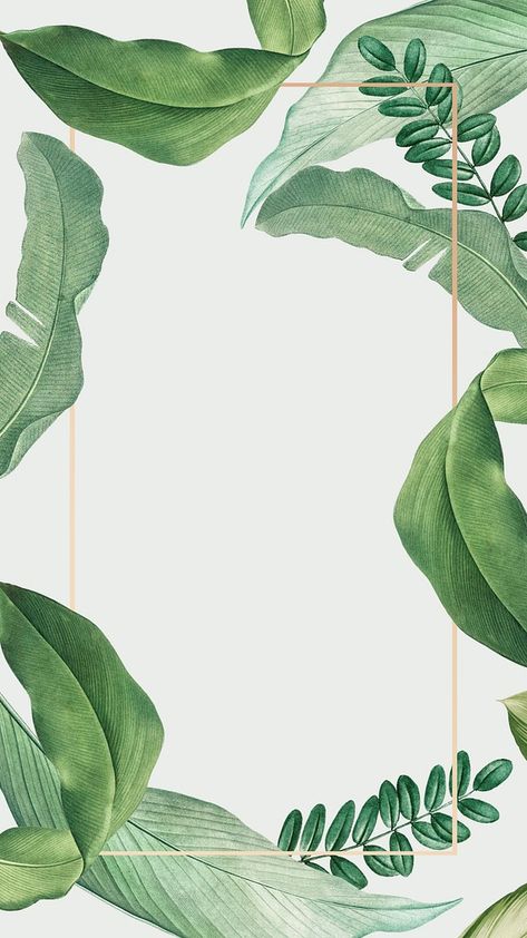 Beige leafy frame iPhone wallpaper, | Premium Photo - rawpixel Leafy Background, Leaf Illustration, Green Wallpaper, Green Aesthetic, Android Wallpaper, Mobile Wallpaper, Iphone Background, Gold Frame, Free Photos